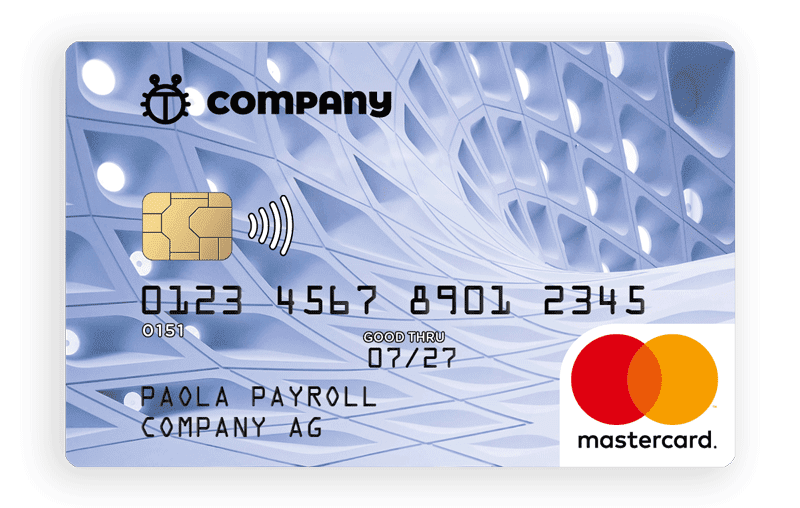 Darstellung einer Beispiel vyble® Benefit Card im Company AG Design