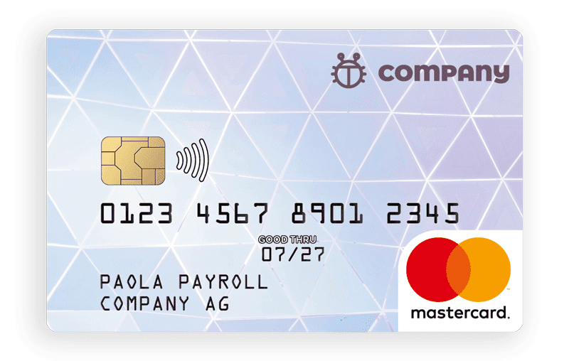 Darstellung einer Beispiel vyble® Benefit Card im Company AG Design