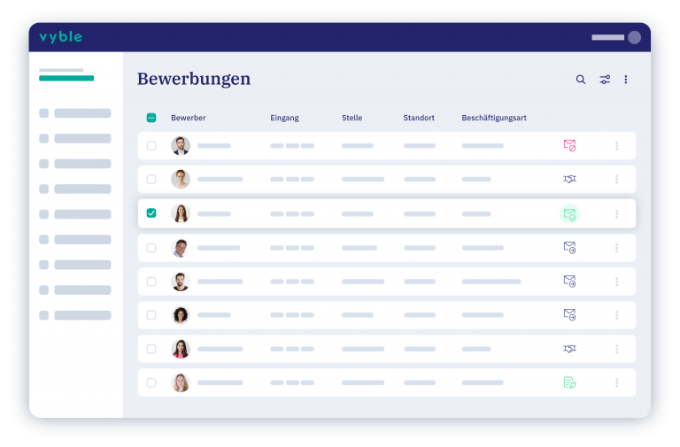 vyble® Mockup: Bewerbungen