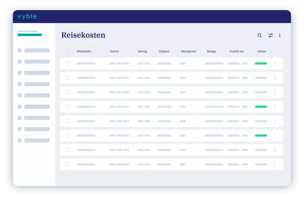 vyble® Mockup: Reisekosten