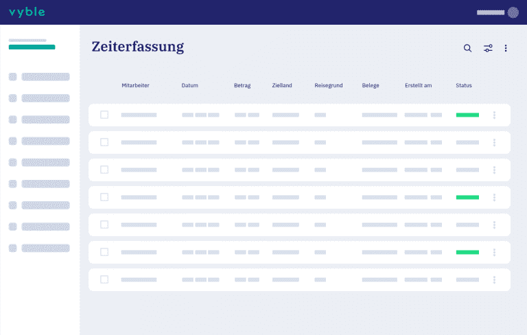 vyble® Mockup: Zeiterfassung