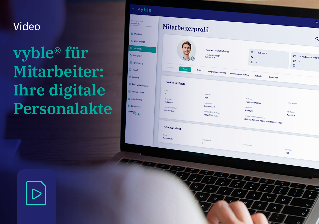 vyble® Arbeitgeber Ansicht Mitarbeiterakte